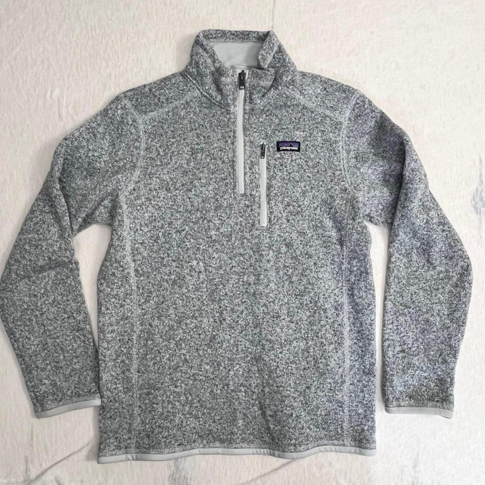Patagonia Girls XL 14 Better Sweater 1/4 Zip Fleece‎ Gray Recycled Polyester